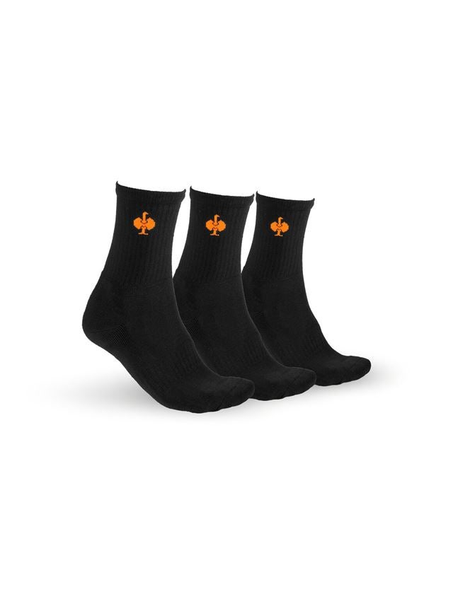 Socks: e.s. Allround socks Classic light/high, pack of 3 + black/high-vis yellow
