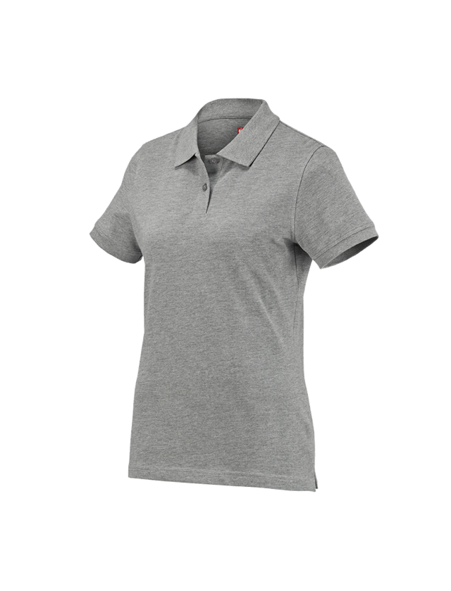 Shirts & Co.: e.s. Polo-Shirt cotton, Damen + graumeliert