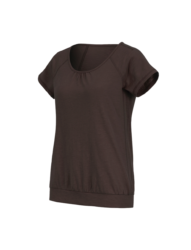 Topics: e.s. T-shirt cotton slub, ladies' + chestnut