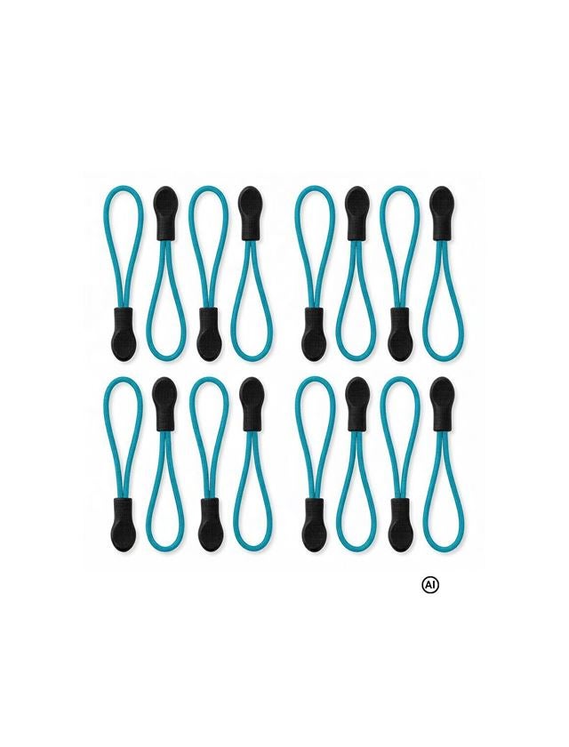 KI-generiert / modifiziert - Accessoires: Zipper-Set + aqua