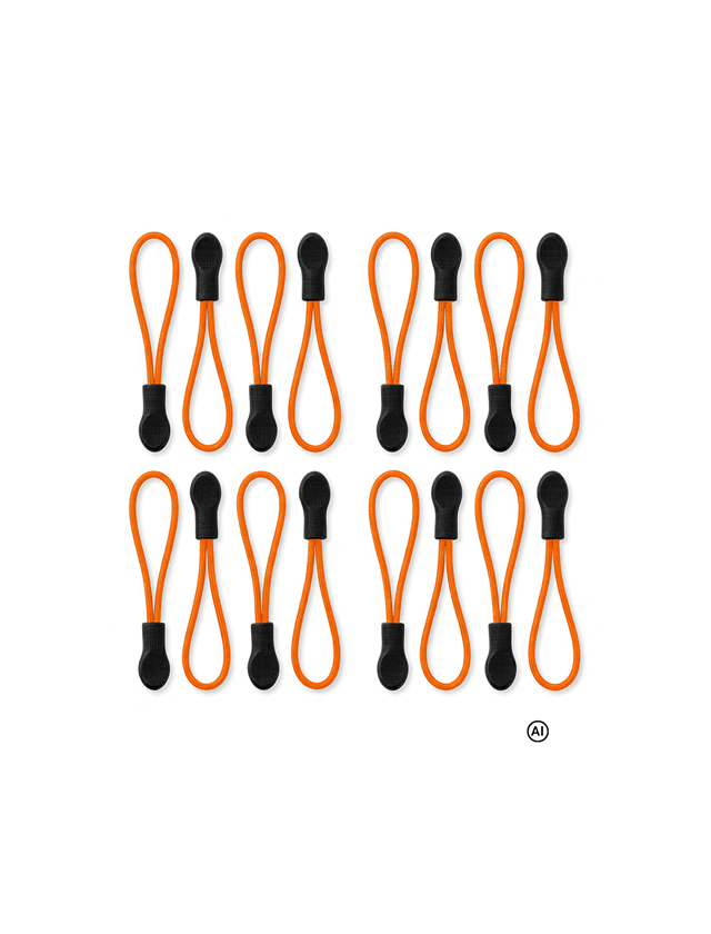 KI-generiert / modifiziert - Accessoires: Zipper-Set + orange