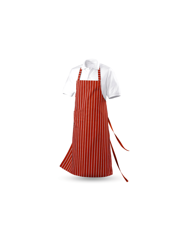 Schürzen: Latzschürze Turin + rot/weiß