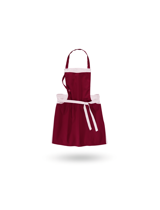 Schürzen: Latzschürze Lotte + bordeaux/weiß