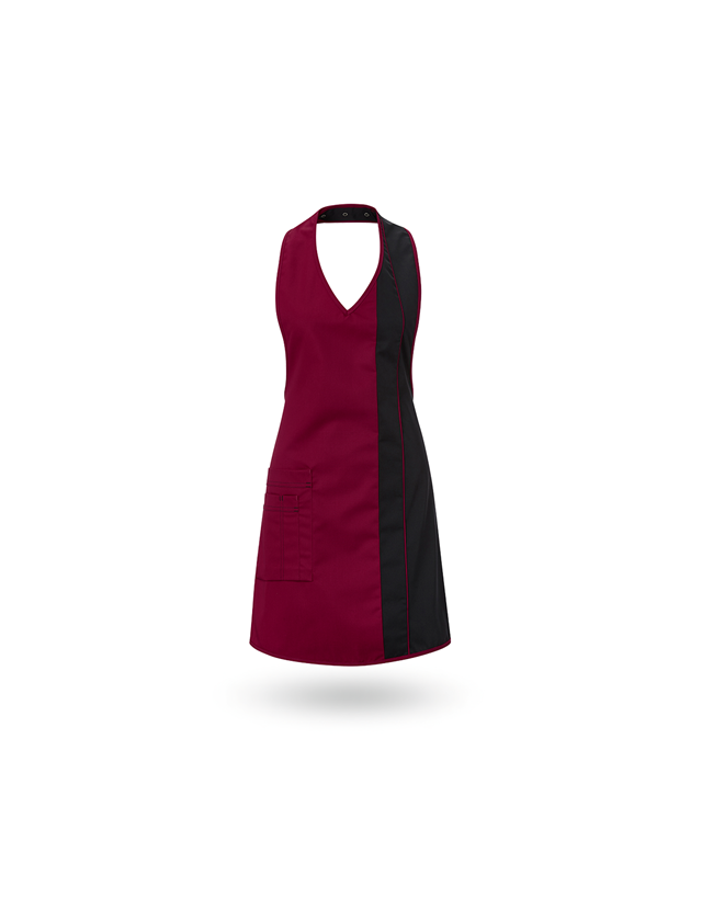Schürzen: Damenschürze Teresa + bordeaux/schwarz