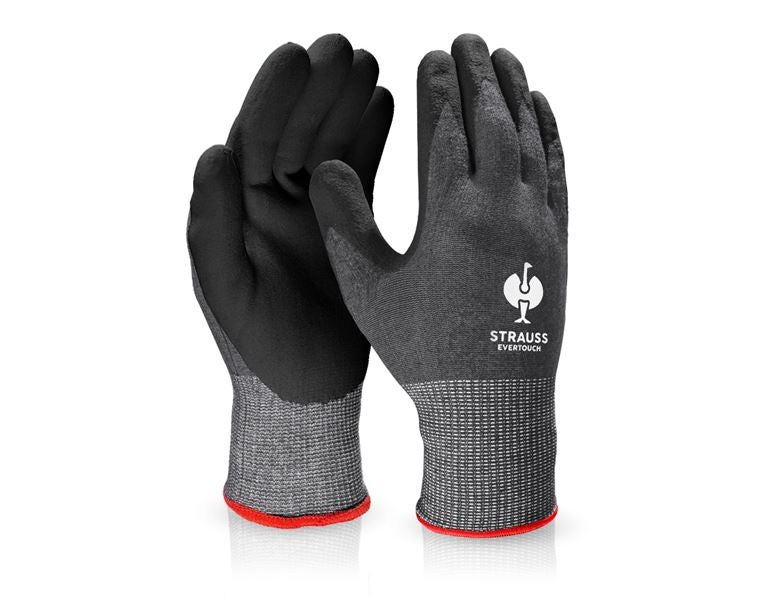 Main view, Personal Protection, e.s. Nitrile foam gloves evertouch allseasons, black/grey