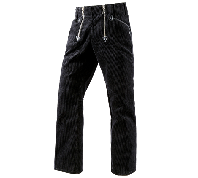 Vue principale, Pantalons élastiques, Pant.corp.en velours côtelé e.s. a.pattes d’élépha, noir