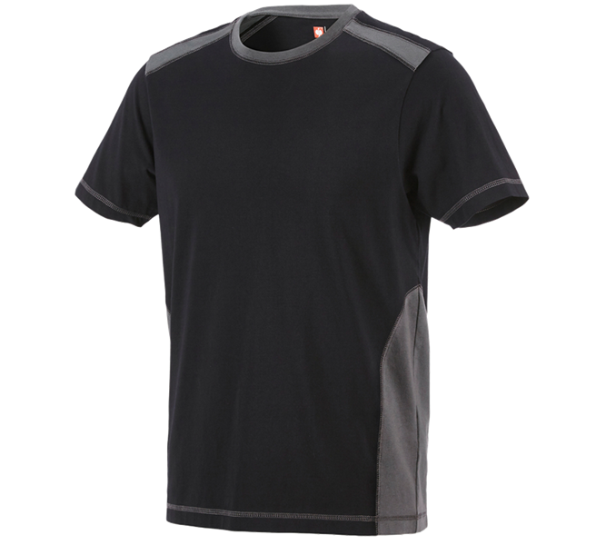 Main view, Clothing, T-shirt cotton e.s.active, black/anthracite