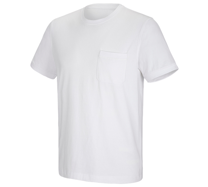 Main view, Medical | Healthcare, e.s. T-shirt cotton stretch Pocket, white