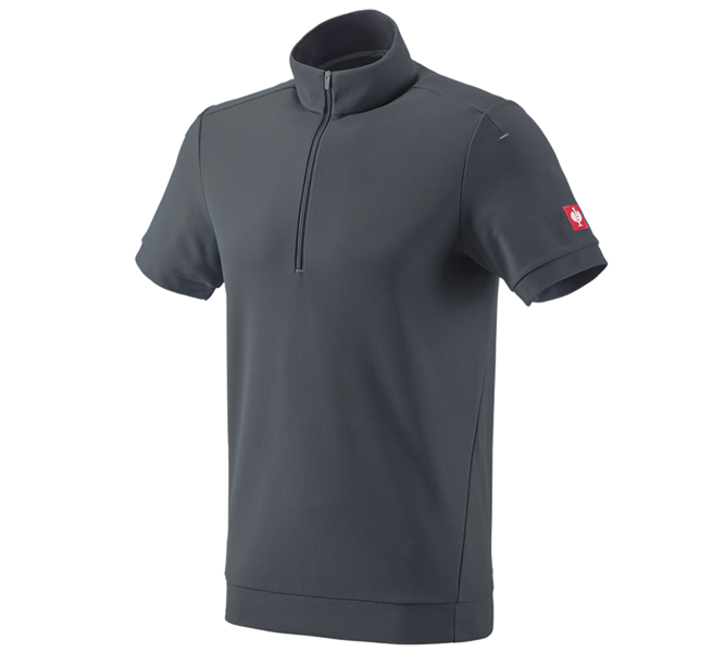 Vue principale, T-Shirts, e.s. ZIP-T-Shirt fonctionnel UV, anthracite/platine