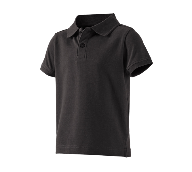 Vue principale, Enfants, e.s. Polo cotton stretch, enfants, noir