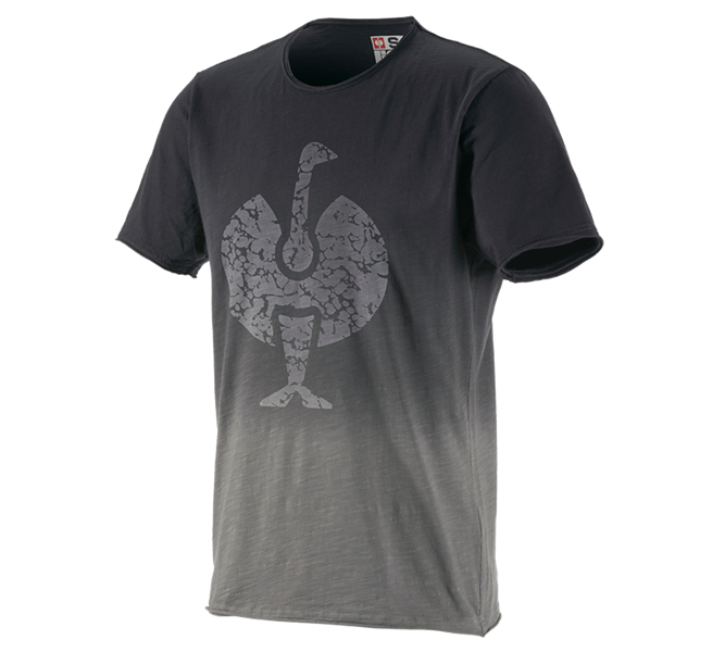 Vue principale, T-Shirts, e.s. T-Shirt workwear ostrich, noir oxyde vintage