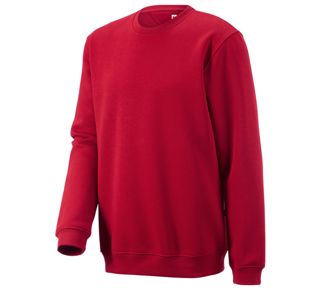 Main view, New Products, e.s. Sweatshirt poly cotton, long fit, fiery red