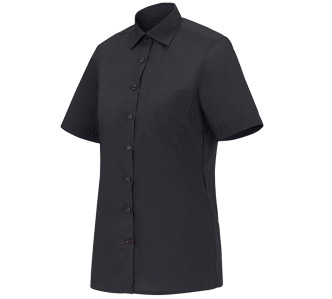 Main view, Basics, e.s. Service blouse short sleeved, black