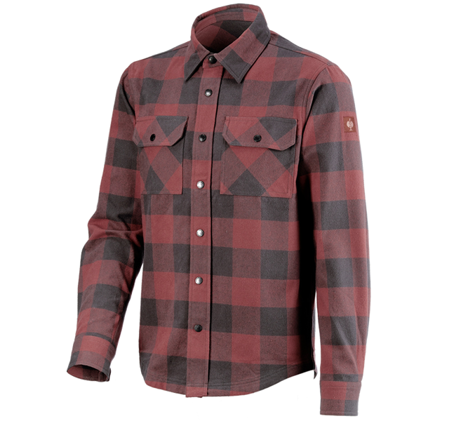 Main view, e.s.iconic, Check shirt e.s.iconic, oxidred/carbongrey