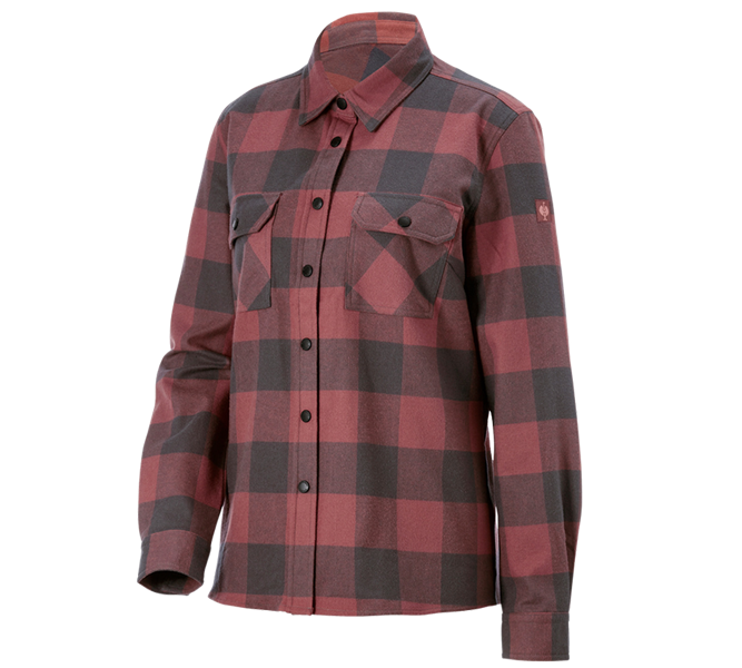 Main view, Hospitylity | Catering, Check shirt e.s.iconic, ladies', oxidred/carbongrey