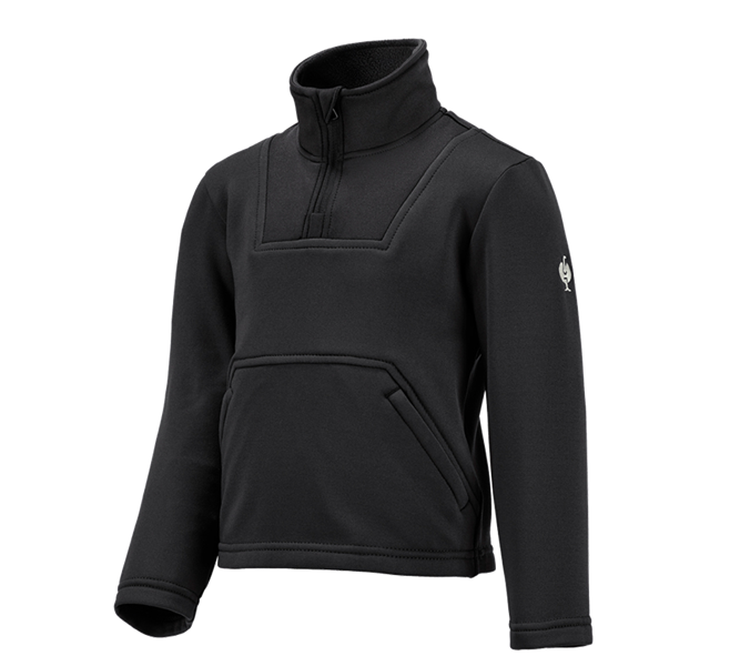 Vue principale, e.s.concrete, Pull de f. thermo stretch e.s.concrete, enfants, noir