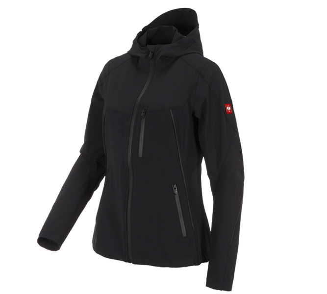 Vue principale, Vestes softshell, Veste e.s.vision stretch, femmes, noir