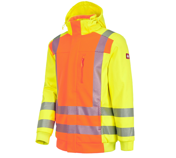 Main view, e.s.motion 2020, High-vis winter softshell jacket e.s.motion 2020, high-vis orange/high-vis yellow