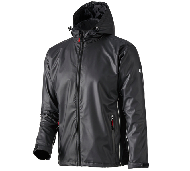 Main view, Clothing, Rain jacket flexactive, black/grey