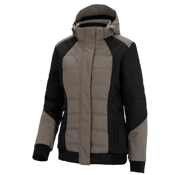 Vue principale, Menuisiers, Veste softshell d'hiver e.s.vision, femmes, pierre/noir