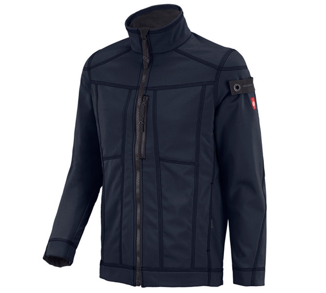 Vue principale, e.s.roughtough, Veste Softshell e.s.roughtough, bleu nuit
