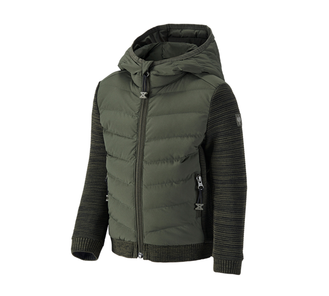 Vue principale, e.s.motion ten, Veste en tricot à capuche hybride e.s.motion ten, vert camouflage mélange