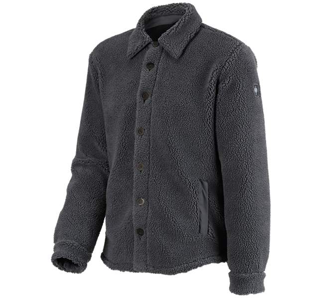 Vue principale, e.s.iconic, Veste en fibre polaire e.s.iconic, gris carbone