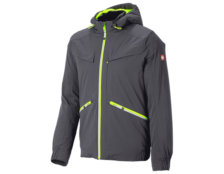 Main view, New Products, Winter jacket e.s.ambition, anthracite/high-vis yellow