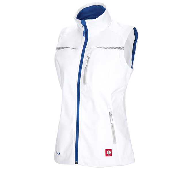 Main view, Medical | Healthcare, Softshell bodywarmer e.s.motion 2020, ladies', white/gentianblue