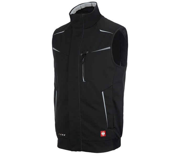 Main view, e.s.motion 2020, Winter softshell bodywarmer e.s.motion 2020, black/platinum