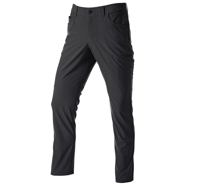 Main view, Work Trousers, 5-pocket work trousers Chino e.s.work&travel, black