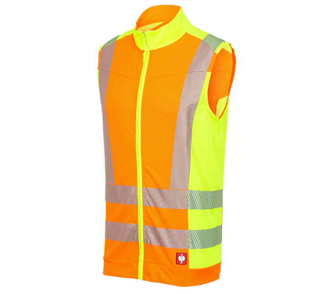 Main view, High-Vis Body Warmer, High-vis functional bodywarmer e.s.motion 2020, high-vis orange/high-vis yellow