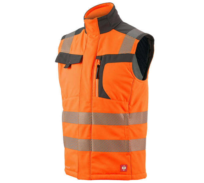 Main view, High-Vis Body Warmer, High-vis softshell bodywarmer e.s.motion, high-vis orange/anthracite
