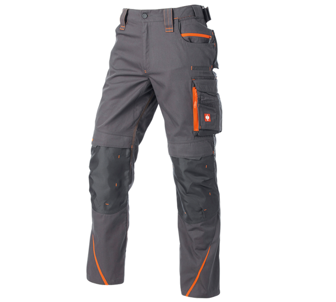 Vue principale, e.s.motion 2020 anthracite/orange fluo, Pantalon à taille élastique e.s.motion 2020, anthracite/orange fluo