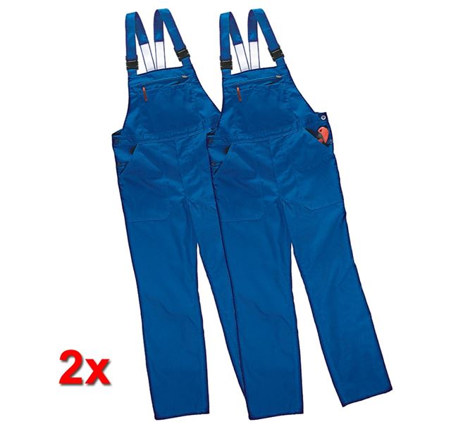 Main view, Work Trousers, Bib and Brace Economy, pack of 2, royal