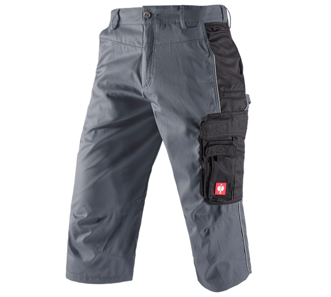Main view, Work Trousers, e.s.active 3/4 length trousers, grey/black