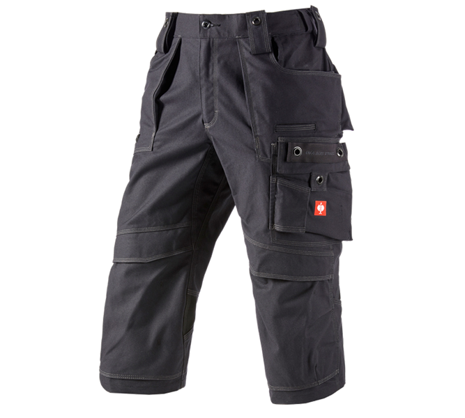 Main view, Work Trousers, 3/4 length trousers e.s.roughtough, black