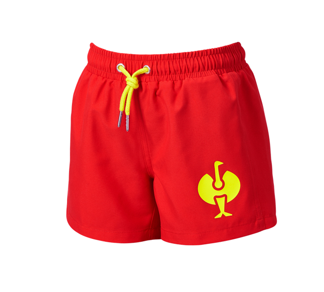 Main view, New Products, Bathing shorts e.s.trail, children's, straussred/acid yellow