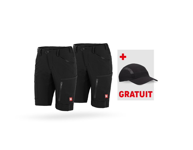 Vue principale, PROMOS, 2x Short e.s.vision stretch, femmes, noir