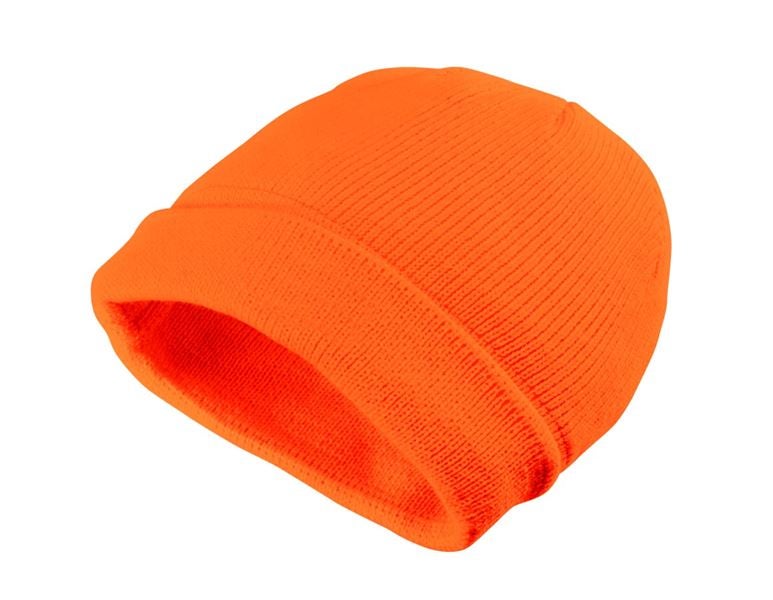 Vue principale, Bonnets, Bonnet d'hiver en tricot Neon, orange