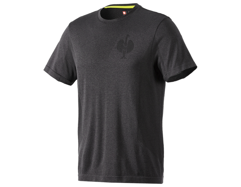 Main view, T-Shirts, T-Shirt seamless e.s.trail, black melange
