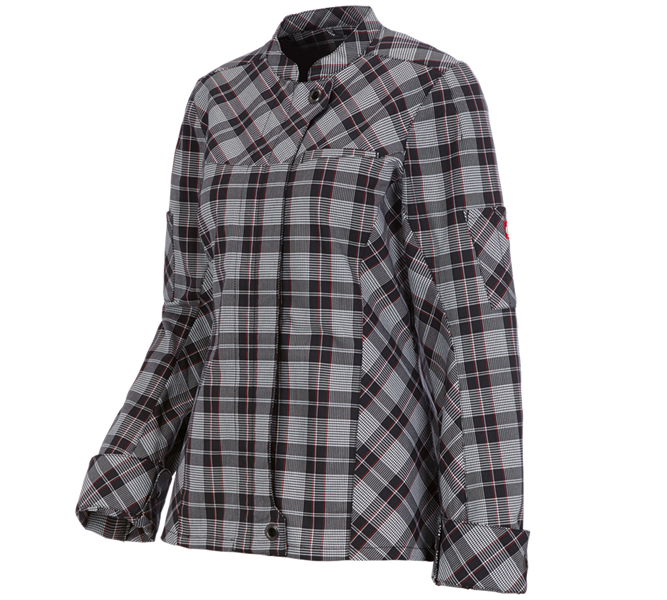 Vue principale, PROMOS, Veste de travail à manches longues e.s.fusion, f., noir/blanc/rouge