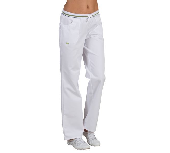 Vue principale, Médicales, Pantalon pour femme Bianca, blanc/vert pomme