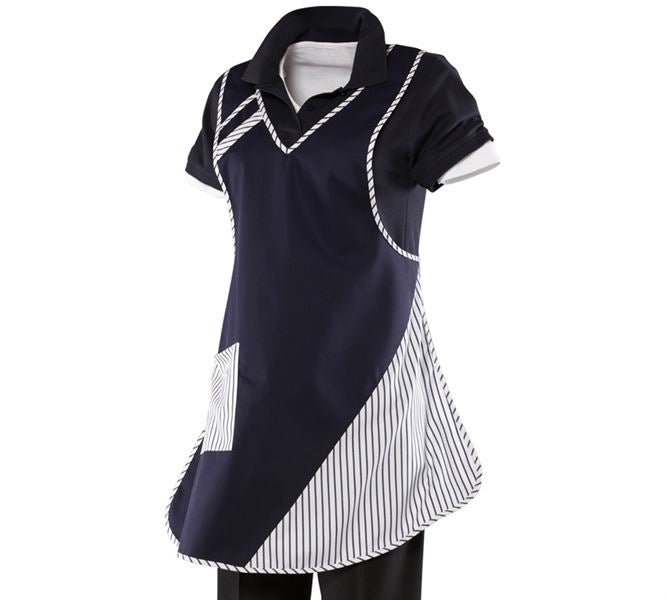Vue principale, Tabliers-Capes, Tablier à bavette Britta, bleu foncé/blanc