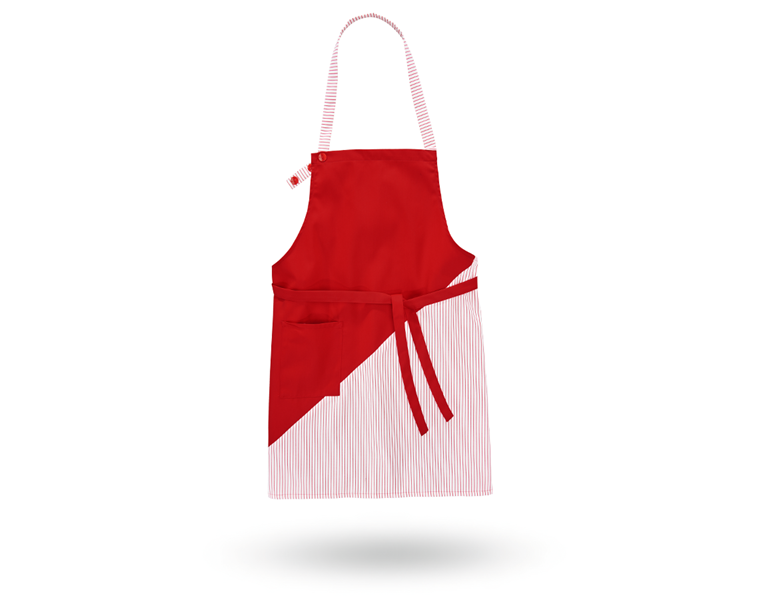 Main view, Catering Aprons, Bib Apron Wels, red/white