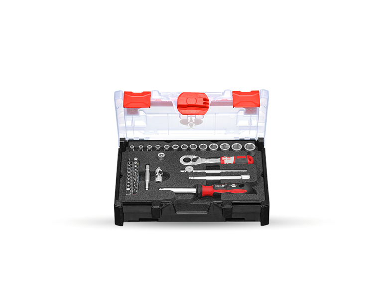Main view, Tools, Socket wrench set pro 1/4 in STRAUSSbox mini