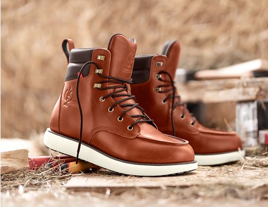 View 1, O2 Work boots e.s. Boulder mid, redbrown