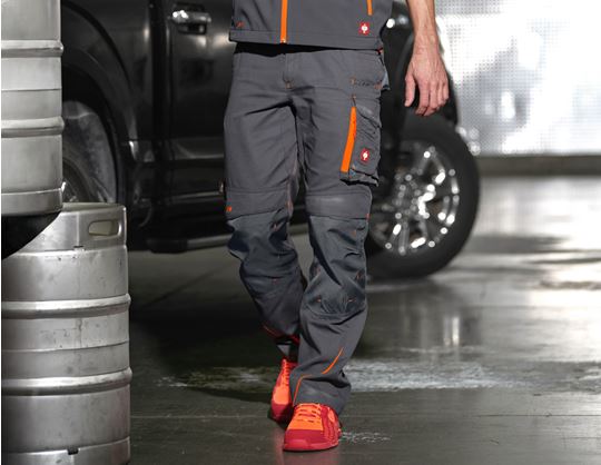 Vue 1, Pantalon à taille élastique e.s.​motion 2020, anthracite/orange fluo