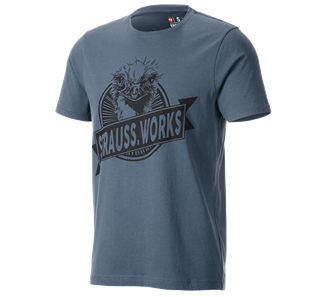 Vue principale, T-shirt e.s.​iconic works, bleu oxyde