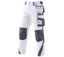 Vue principale, Pantalon à taille élastique e.s.​motion, blanc/gris